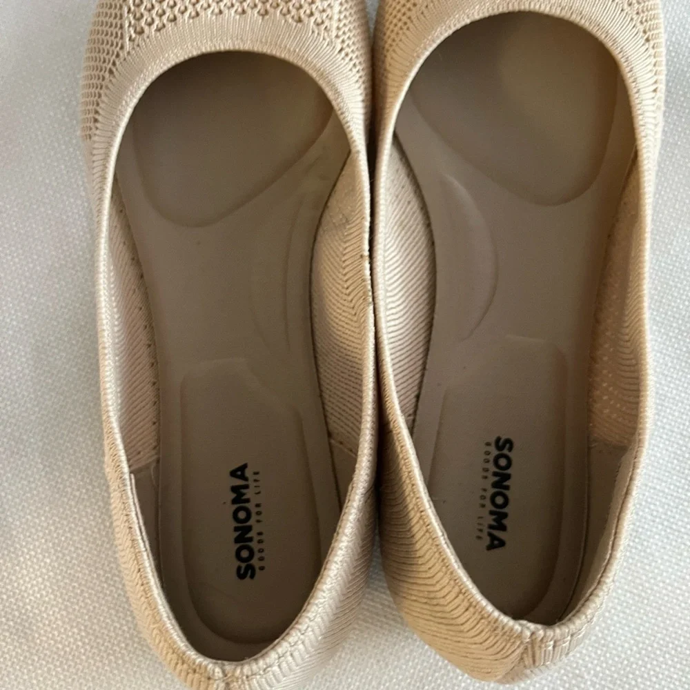 Sonoma Women's Beige Knit Flats